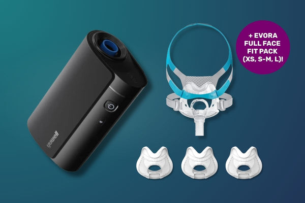 Yuwell Pocket S Travel CPAP Bundle (Includes F&P Evora Hybrid Full Face Mask FitPack)