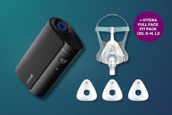 Yuwell Pocket S Travel CPAP Bundle (Includes F&P Vitera Full Face Mask FitPack)